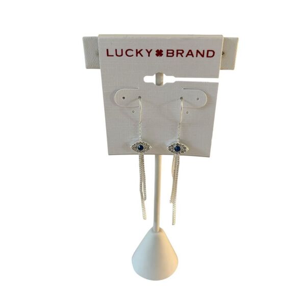 Evil Eye Threader Earrings. - Picture 1 of 6